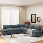 Jewel 115.5" Modular Deep Gray Sectional Sofa with Storage &
