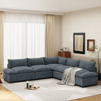 Jewel 115.5" Modular Deep Gray Sectional Sofa with Storage &