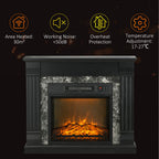 Easton electric fireplace mantel showcasing adjustable temperature, low noise, and stylish design for cozy indoor warmth.