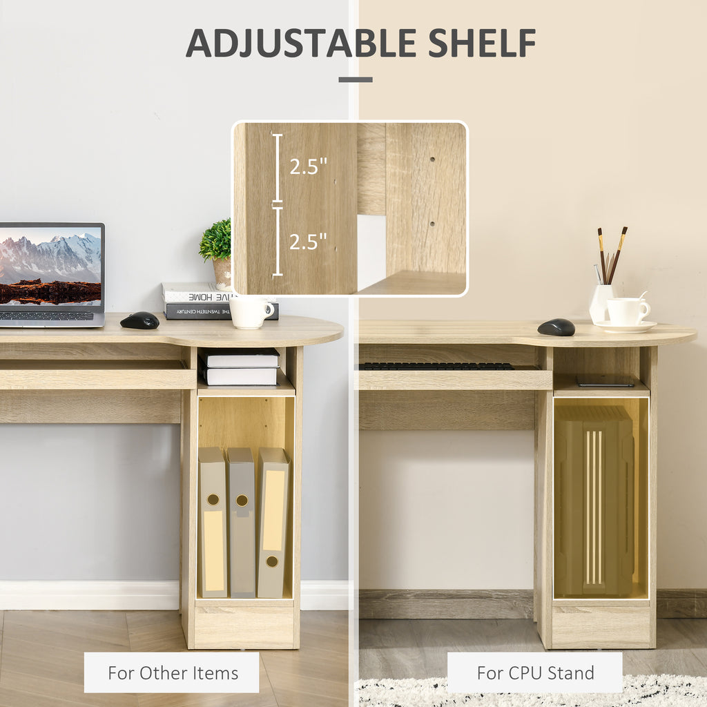 Parker Office Desk with Storage, Modern Computer Workstation Desk with Keyboard Tray-Natural