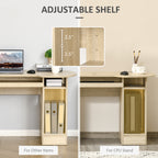 Parker Office Desk with Storage, Modern Computer Workstation Desk with Keyboard Tray-Natural