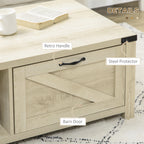 Lowen Industrial Coffee Table Side End Table with Drawer, Open Storage Shelf, Modern Farmhouse Furniture, for Living Room, Dining Room, Office, White Oak