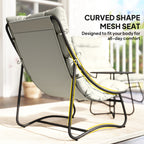 Dawson 3 Piece Outdoor Bistro Set with Round Table and Breathable Mesh Seat and Cushioned Chairs-Light Grey