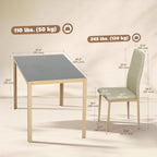 Zaya 5-Piece Rectangular Glass Dining Set for Small Spaces-Light Brown