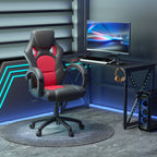 Foster Gaming Chair Office Chair Computer Desk Gamer Chair with Swivel Wheels, Padded Headrest, Tilt Function, Red