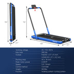 2.25HP 2-in-1 Folding Treadmill with Remote Control & LED Display—Blue