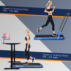 2.25HP 2-in-1 Folding Treadmill with Remote Control & LED Display—Blue