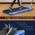 2.25HP 2-in-1 Folding Treadmill with Remote Control & LED Display—Blue