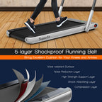 2.25HP 2-in-1 Folding Treadmill with Remote Control & LED Display-Silver