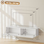 Floating TV Stand with Storage Cupboards for 45 55 65in TVs