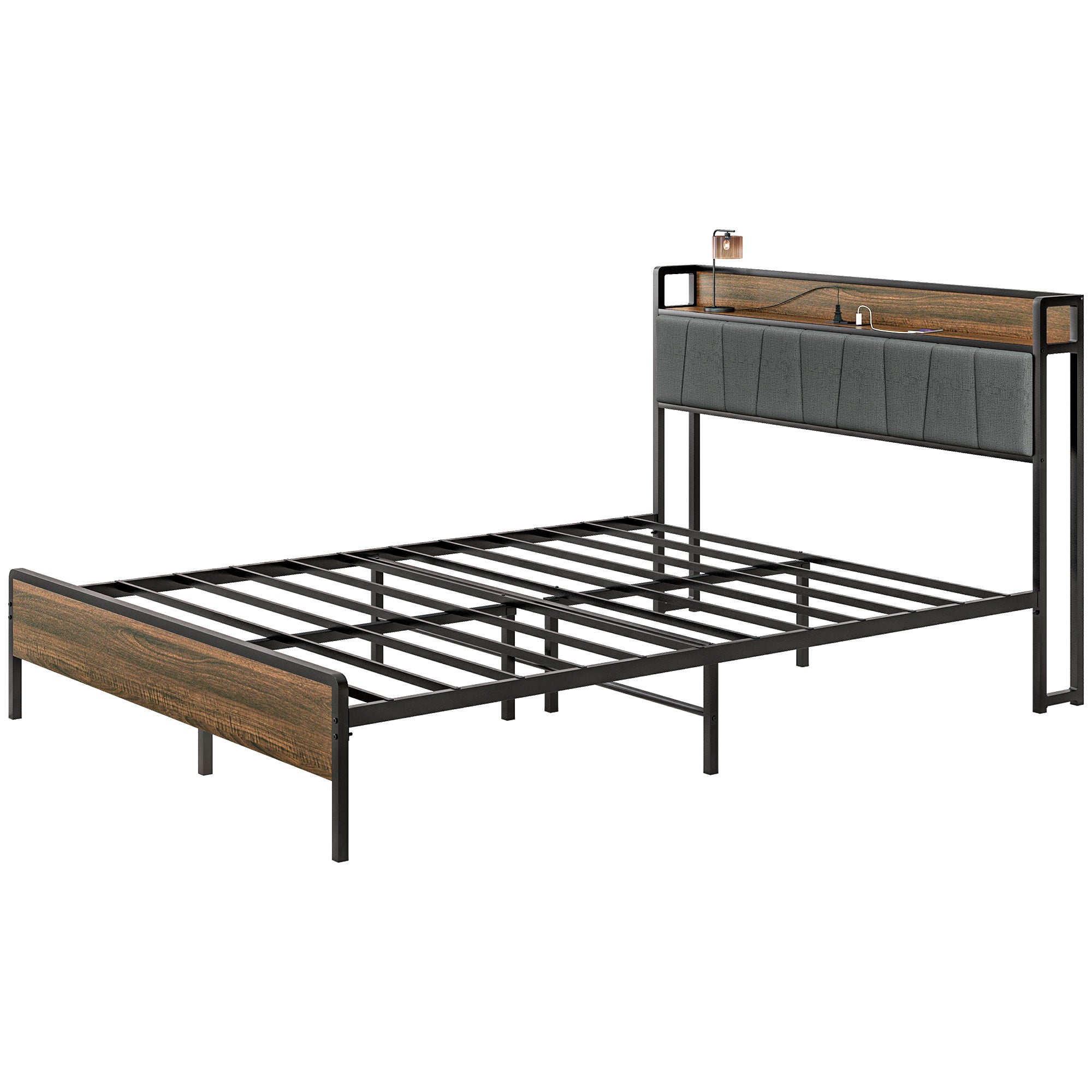 Robin Full Size Bed Frame with Charging Station