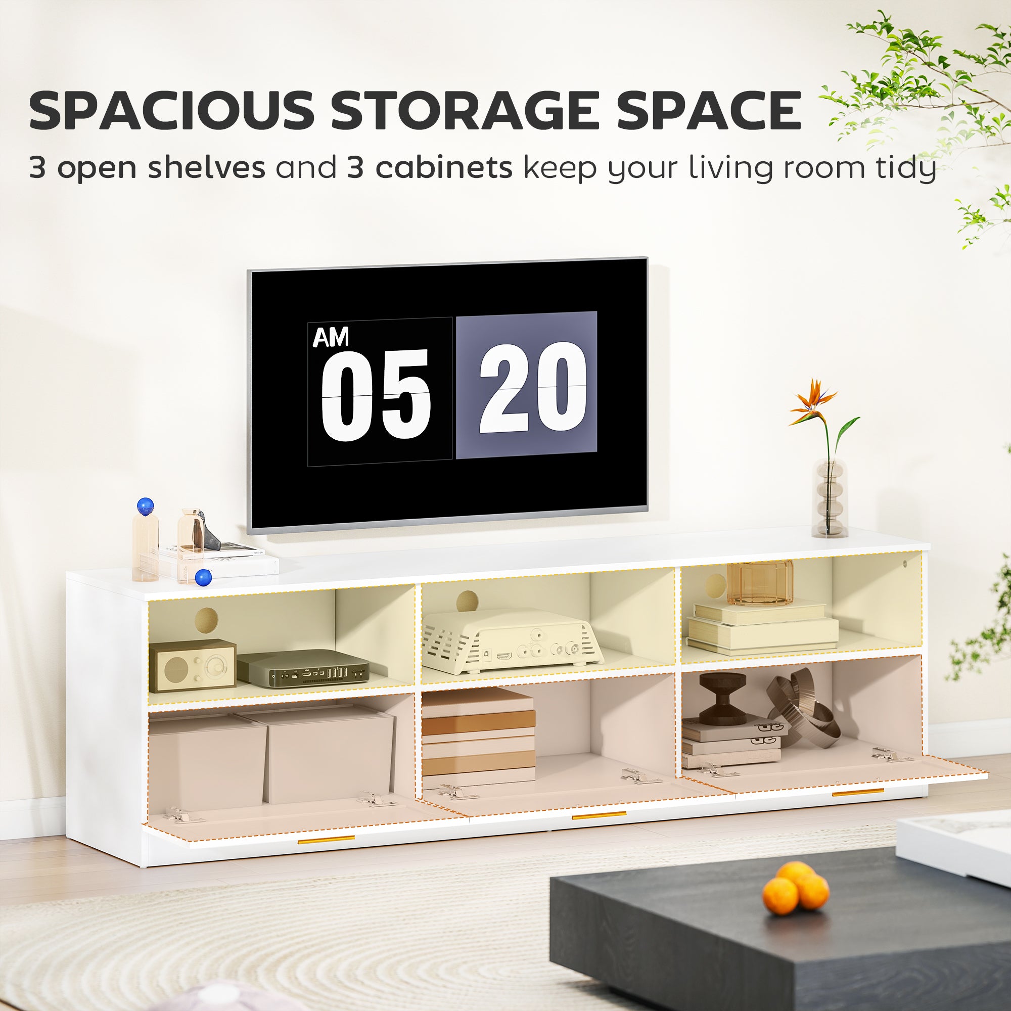 Dallas TV Stand with Storage Modern Entertainment 