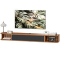 Wall Mounted Media Console with Flip Drawer and 2 Open Shelves,