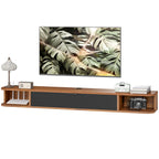 Wall Mounted Media Console with Flip Drawer and 2 Open Shelves,