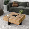 ON‑TREND Unique Design Coffee Table with 4 Hidden Storage Compartments – 31.5" Square Modern Center Table