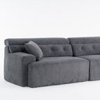 Avison Gray Compression Sofa 4-seater Combined Sofa, Wood Grain