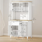 Brooks 71" 5-Door Kitchen Pantry Cabinet, Freestanding Storage Cabinet Cupboard with Adjustable Shelves, White