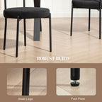 Cruz 4 Pieces Kitchen Chairs, Modern Dining Chairs w/ Corduroy Upholstery and Steel Legs for Living Room, Black