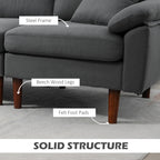 Elliott Modern Reversible Sectional with Changeable Chaise Lounge-Dark Grey