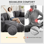 Wilshere Reversible Sectional with Integrated Seat, 3 Seater L-Shaped Sofa with Changeable Chaise, Spring Cushion, 2 Pillows, Grey