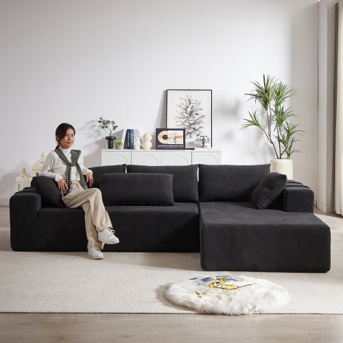 Antoni 108" Modern Modular L‑Shaped Sectional Sofa with Reversible Chaise – Chenille Upholstery