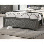 Dark Gray Faux Leather Tufted Queen Bed with LED — Modern Luxury for Your Bedroom
