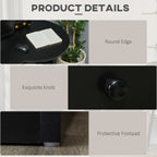 Parker Office Desk with Storage, Modern Computer Workstation Desk with Keyboard Tray-Black