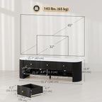 Colby TV Stand Modern TV Table with Marble-Effect Top