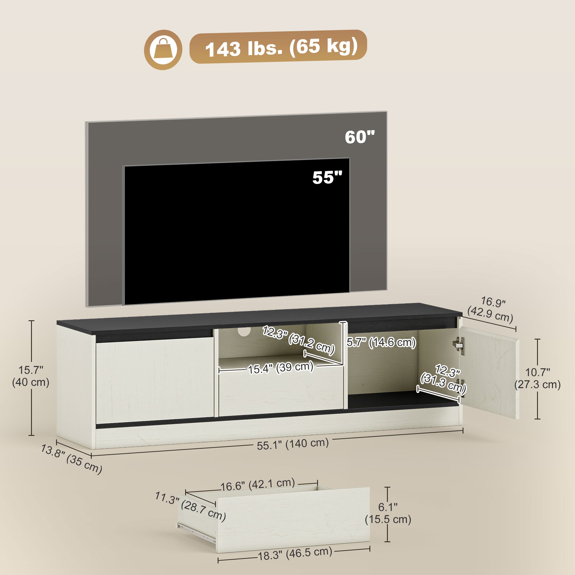 Palnch TVmer TV Stand for 55-60 