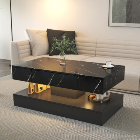 Cole 16.93" High LED Coffee Table – Modern RGB Living Room Centerpiece with Storage