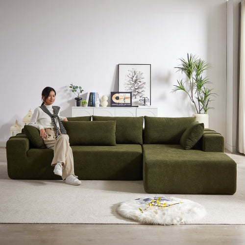 Antoni 108" Modern Modular L‑Shaped Sectional Sofa with Reversible Chaise – Chenille Upholstery