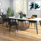 Blake Modern Dining Chairs PU Leather Metal Legs Set of 4 Kitchen Chairs Living Room Quality Design Mid-Class Black