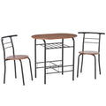 Foden 3-Piece Dining Set with Shelf, for Small Spaces-Natural Brown