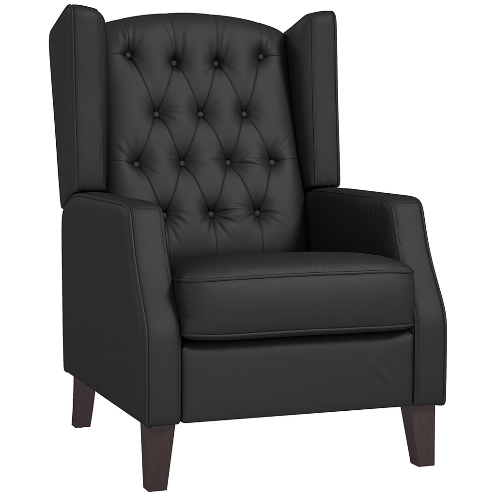RAYA Faux Leather Armchair, Modern Accent Chair with Thick Padding for Living Room, Bedroom, Home Office, Black