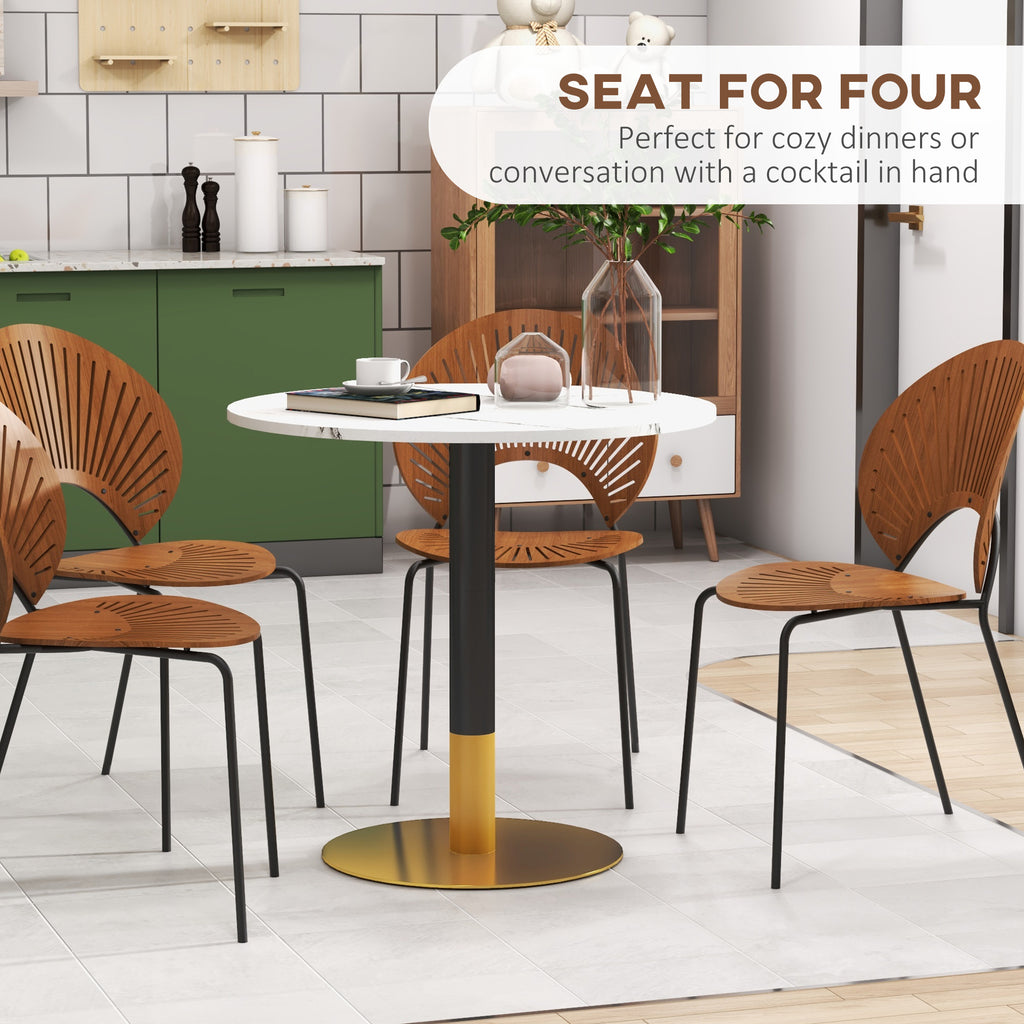 Modern Dining Room Table with Faux Marble Top