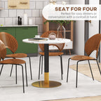 Modern Dining Room Table with Faux Marble Top