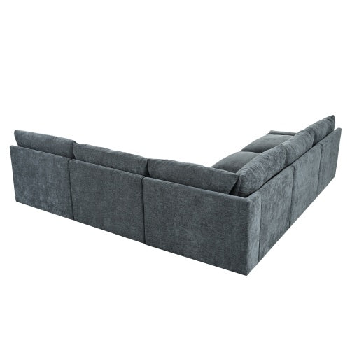 Jewel 115.5" Modular Deep Gray Sectional Sofa with Storage &