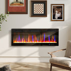  Thin Electric Fireplace Freestanding Wall Mounted Fireplace Heater with Eco Mode