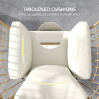 Archer Oversized Rocking Indoor/Outdoor Egg Chair with Thickened Cushions-Beige