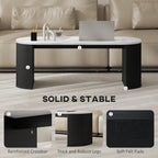 Modern Marble-Effect Living Room Table 