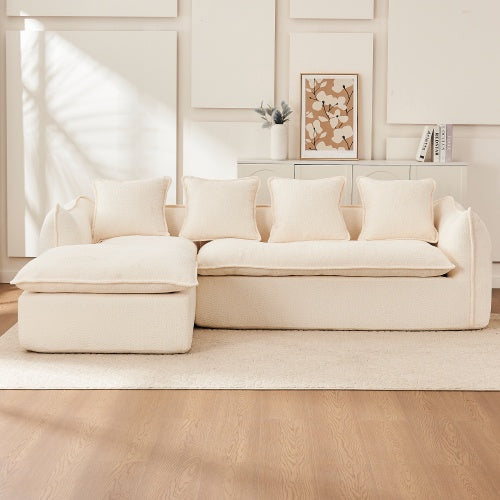 SpaceLux Oversized 3 Seater Sectional in Beige or Grey