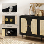 Boho Storage Cabinet with Adjustable Shelves