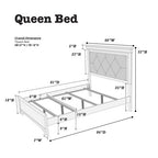 Dark Gray Faux Leather Tufted Queen Bed with LED — Modern Luxury for Your Bedroom