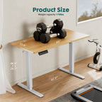 Electric Adjustable Height Standing Desk – Sit‑to‑Stand Splice Board Computer Table with Hooks & Cable Port for Home Office