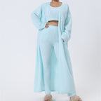 Cozy 3‑Piece Pajama Lounge Set – Soft, Fluffy & Stylish Winter Loungewear for Women
