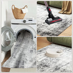 Cassidy 6x9 Modern Machine Washable and Non-Slip Area Rug-Grey