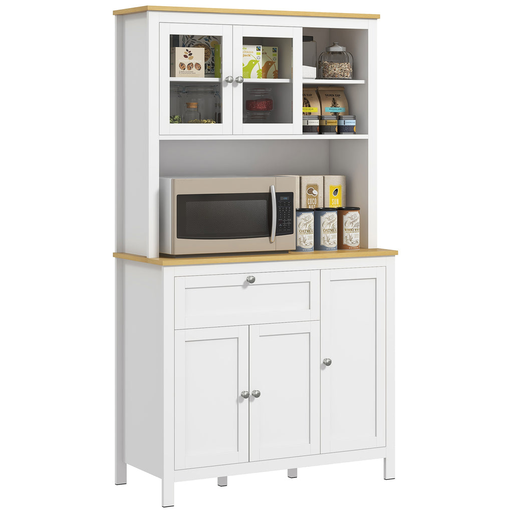 Brooks 71" 5-Door Kitchen Pantry Cabinet, Freestanding Storage Cabinet Cupboard with Adjustable Shelves, White