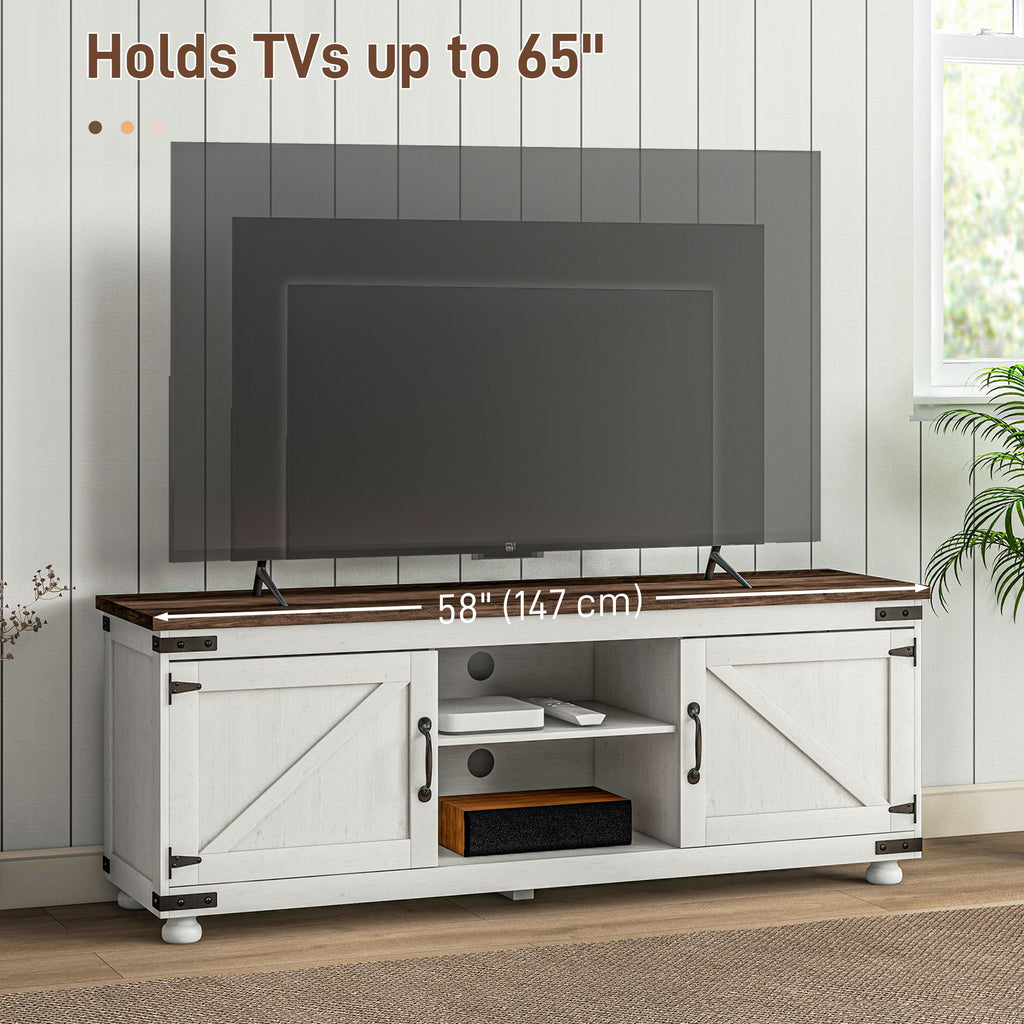 Kirby Farmhouse TV Stand Small Minimalist Barn Doors Cable