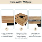 ON‑TREND Unique Design Coffee Table with 4 Hidden Storage Compartments – 31.5" Square Modern Center Table