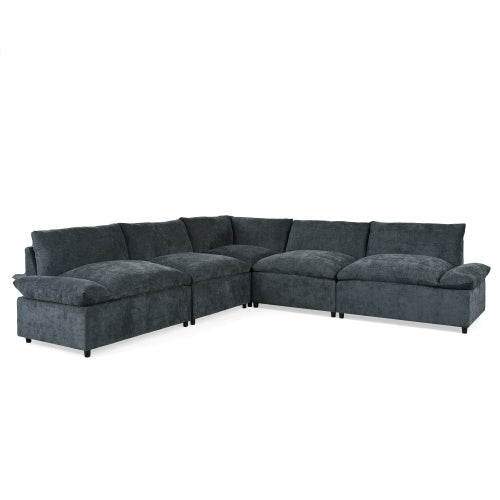 Jewel 115.5" Modular Deep Gray Sectional Sofa with Storage &
